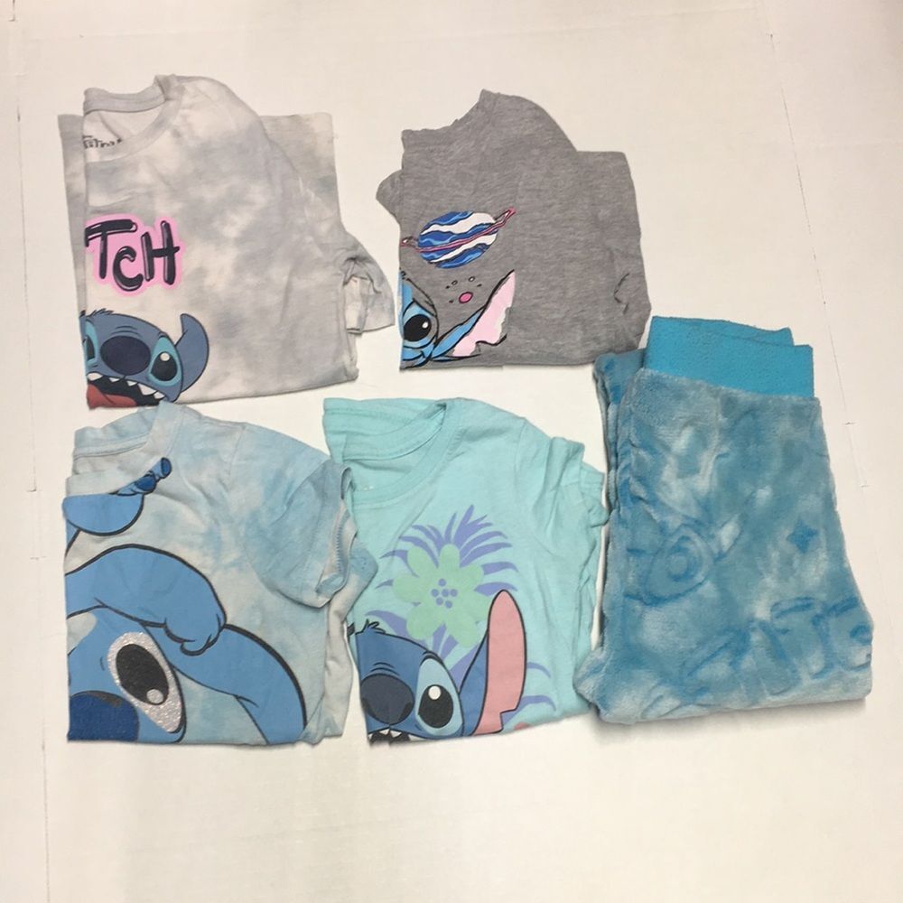 Lilo & Stitch Blue Character Tee & Lounge Set Small 6 Medium 7/8
